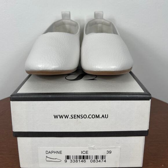 New Senso Daphne Ballet Flats in White Leather Women\'s Size EU 39